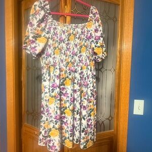 Floral Dress with Puff Sleeves